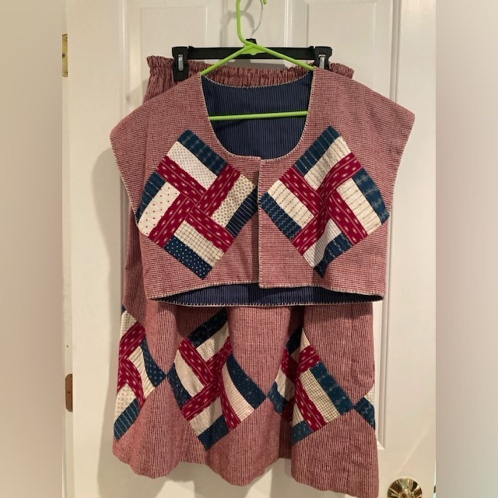 Vintage Handmade Quilted Skirt & Vest Set Carol Eisert Designs Piqua Ohio Rare